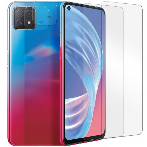 Safers Panzerglas für OPPO A73 5G Schutzfolie 2x Kamera Schutzglas Folie 2x Panzerfolie