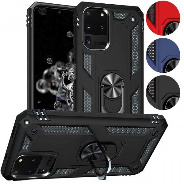 Safers Armor Case für Samsung Galaxy S20 Ultra Hülle mit Magnet Ringhalterung robuste Schutzhülle