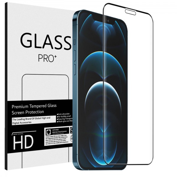 Safers Full Screen Panzerglas für Apple iPhone 12 / 12 Pro Schutzfolie Glas Vollbild