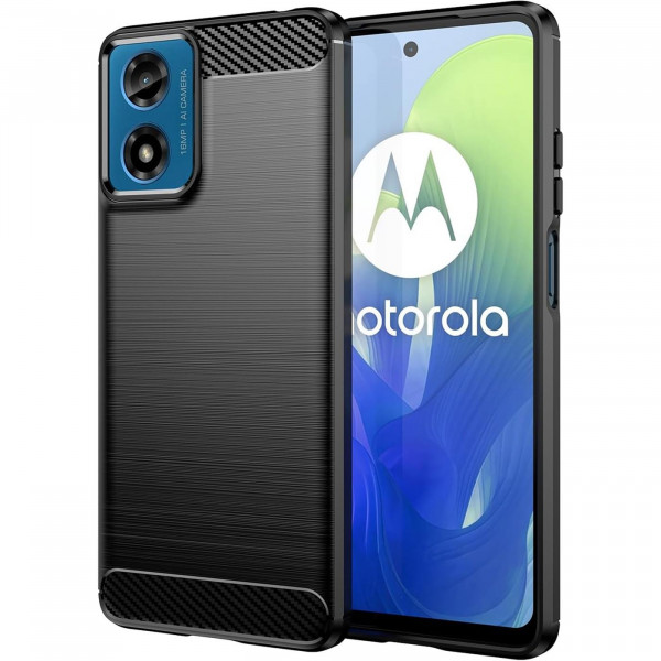 Safers Carbon Hülle für Motorola Moto G04 / G24 Schutzhülle Handy Case Cover