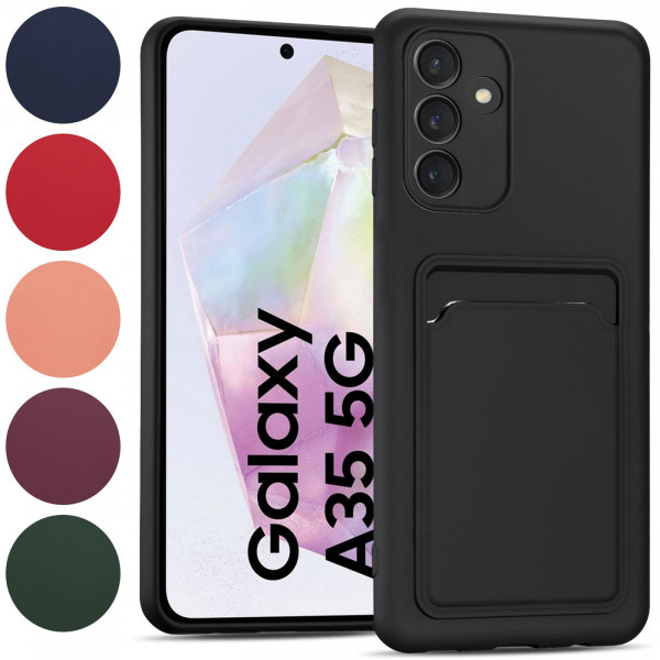 Safers Card Case für Samsung Galaxy A35 5G Hülle Schutzhülle mit Kartenfach Slim Cover