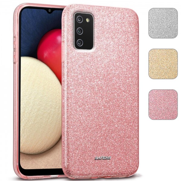 Safers Shiny für Samsung Galaxy A02s Hülle Glitzer Cover TPU Schutzhülle