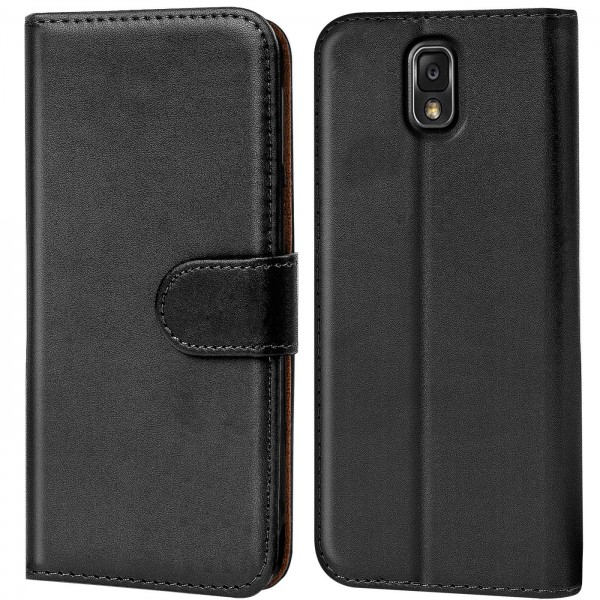 Safers Basic Wallet für Samsung Galaxy Note 3 Hülle Bookstyle Klapphülle Handy Schutz Tasche
