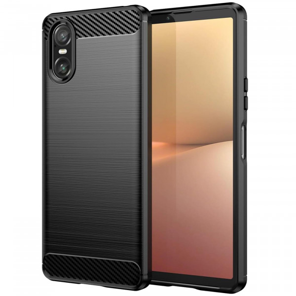 Safers Carbon Hülle für Sony Xperia 10 VI Schutzhülle Handy Case Cover