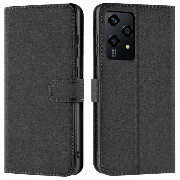 Safers Basic Wallet für Honor 200 Lite Hülle Bookstyle Klapphülle Handy Schutz Tasche, Schwarz