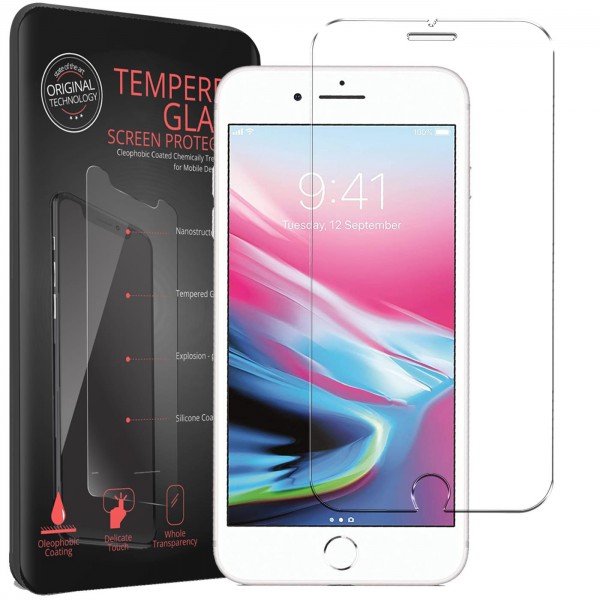 2x Panzerglas für Apple iPhone 2020/2022, iPhone 7 / 8 Glas Folie Schutzfolie