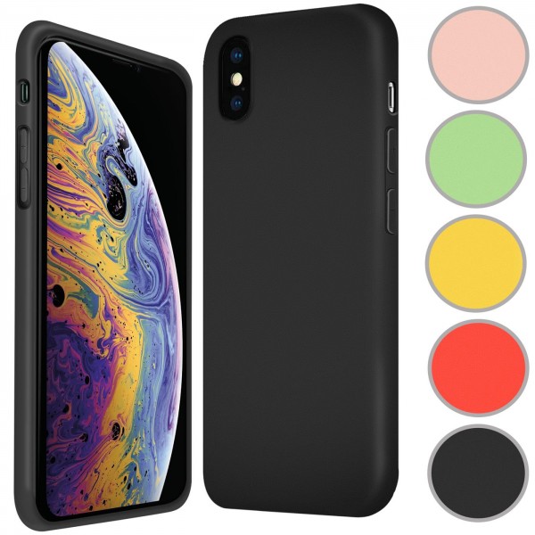 Safers Color TPU für Apple iPhone X / XS Hülle Soft Silikon Case mit innenliegendem Stoffbezug