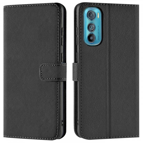 Safers Basic Wallet für Motorola Edge 30 Hülle Bookstyle Klapphülle Handy Schutz Tasche