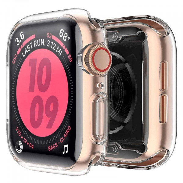 Safers Silikon Hülle Full TPU für die Apple Watch 4 / 5 / 6 / SE mit 44mm in Transparent