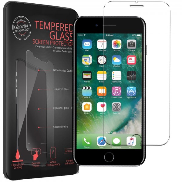 2x Panzerglas für Apple iPhone 7 Plus / 8 Plus Glas Folie Schutzfolie