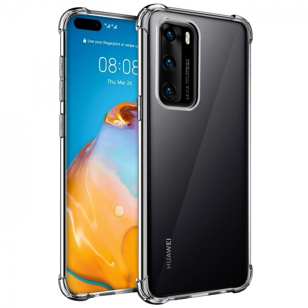 Safers Rugged TPU für Huawei P40 Schutzhülle Anti Shock Handy Case Transparent Cover