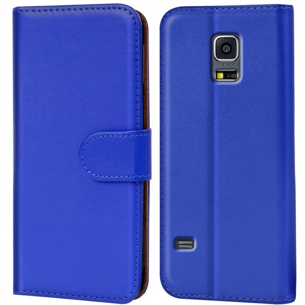 Safers Basic Wallet für Samsung Galaxy S5 / S5 Neo Hülle Bookstyle Klapphülle Handy Schutz Tasche