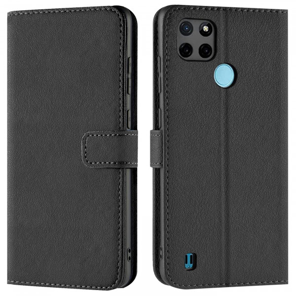 Safers Basic Wallet für Realme C25Y / C21-Y Hülle Bookstyle Klapphülle Handy Schutz Tasche