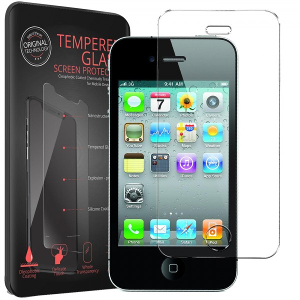 Safers Panzerglas für Apple iPhone 4 / 4S Glas Folie Schutzfolie