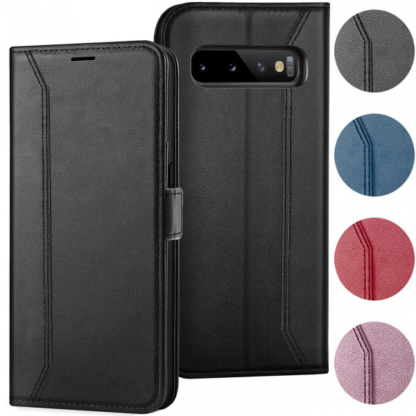 Nathy Wallet für Samsung Galaxy S10 Plus Hülle Flip Case mit Kartenfächer Premium Schutzhülle