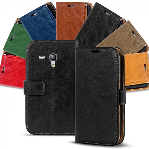 Safers Retro Tasche für Samsung Galaxy S3 Mini Hülle Wallet Case Handyhülle Vintage Slim Cover