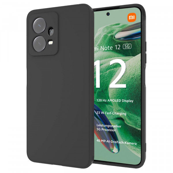 Safers Classic TPU für Xiaomi Redmi Note 12 5G Schutzhülle Hülle Schwarz Handy Case