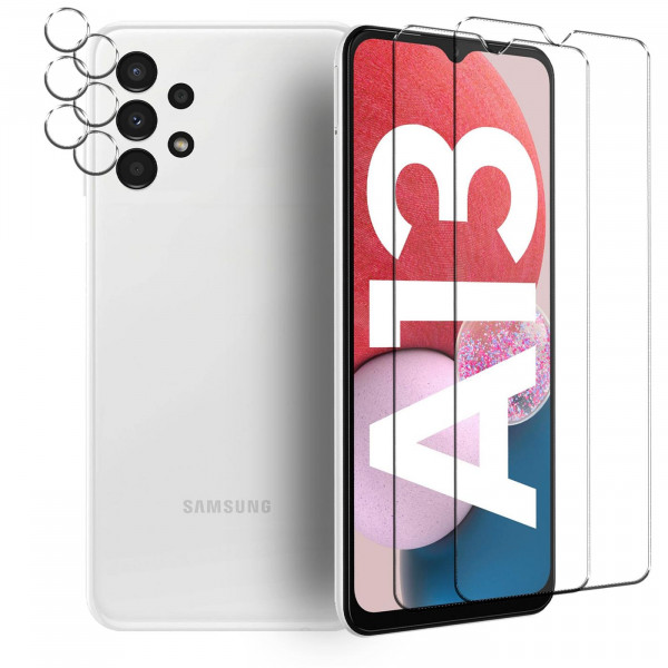 Safers Panzerglas für Samsung Galaxy A13 4G Schutzfolie 2x Kamera Schutzglas Folie 2x Panzerfolie