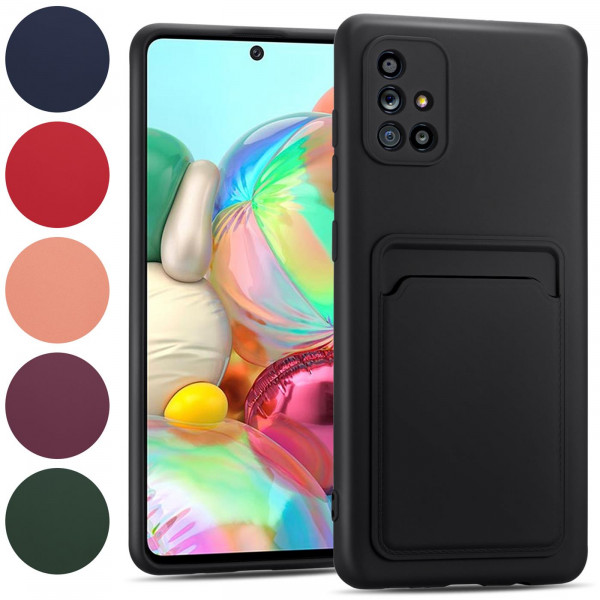 Safers Card Case für Samsung Galaxy A71 Hülle Schutzhülle mit Kartenfach Slim Cover